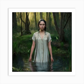 Girl In The Water 1 Art Print