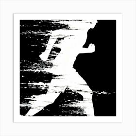 Silhouette Of A Runner 3 Art Print