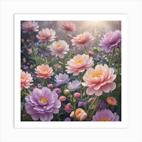 Dahlias Art Print