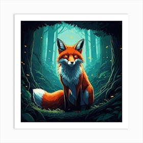 Clever Red Fox Art Print