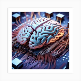 Brain On A Circuit Board 13 Art Print