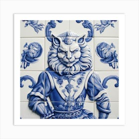 Thundercats Inspired Delft Tile Illustration 3 Art Print