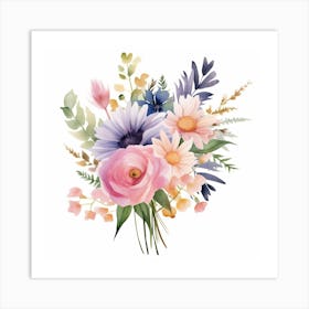 Watercolor Bouquet 5 Art Print