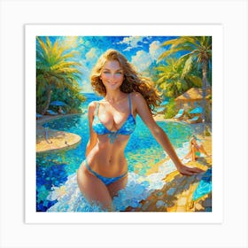 Girl In A Bikini ghj Art Print