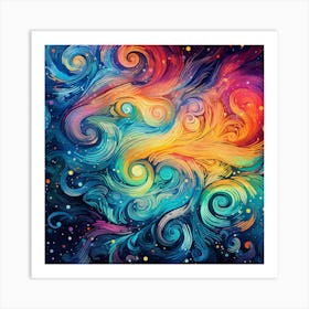 Abstract Of Colorful Swirls Art Print