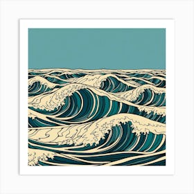 Landscape Waves Abstract 1 Art Print