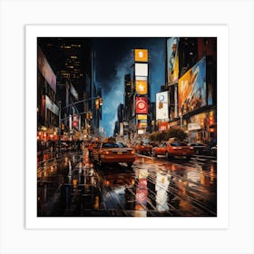 Times Square At Night Art Print