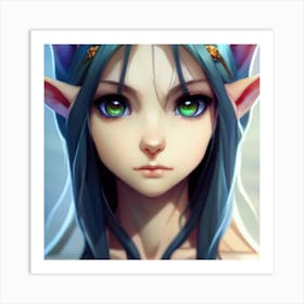 Elf Girl Hyper-Realistic Anime Portraits 3 Art Print