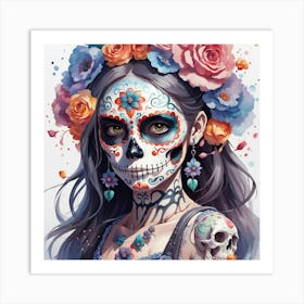 Pastel sugarskull Art Print