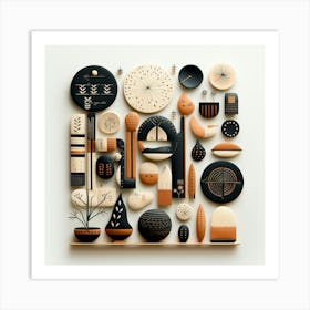 Black And Orange Ceramics Art Print