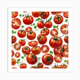 Seamless Pattern Of Tomatoes 2 Art Print