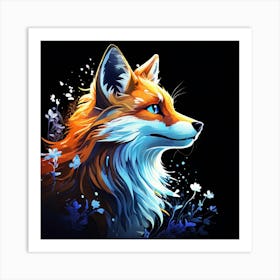 Fox With Blue Eyes Art Print