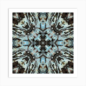 Modern Abstraction Pattern Rough Blue Texture Art Print