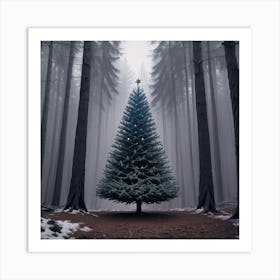 Christmas Tree In The Forest 56 Art Print