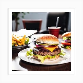 Hamburgers And Fries Art Print