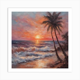 Sunset At The Beach Art Print