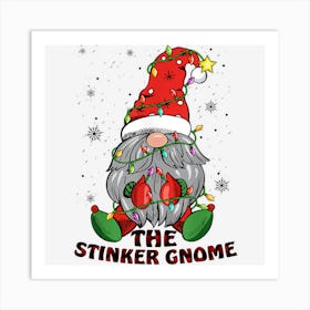 Funny Stinker Gnome Family Matching Christmas Pajama Art Print