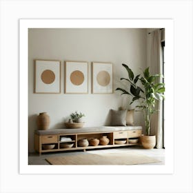 Living Room With A Bench Art Print