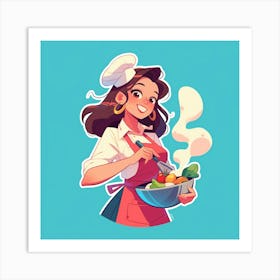 Chef Girl Art Print