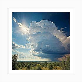 Cumulus Clouds Towering High Creating An Overcast Day In A Natural Outdoor Landscape Cumulus Clou (3) 1 Art Print