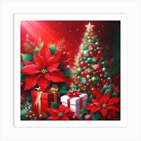 Christmas Poinsettia 1 Art Print