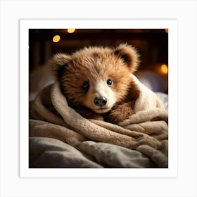 Firefly Cozy Little Bear Snuggled In Bed 66972 Art Print