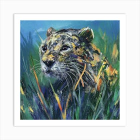 Leopard In Grass Art Print