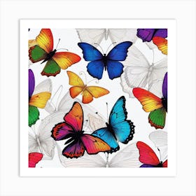 Colorful Butterflies 71 Art Print