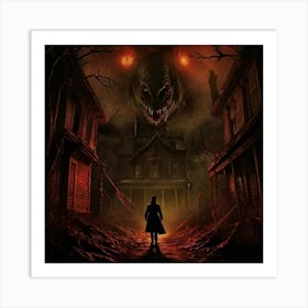 Vintage Horror Scenes Depicted Across A Chaotic Spectrum Chiaroscuro Lighting Dominates With Eerie (4) Art Print