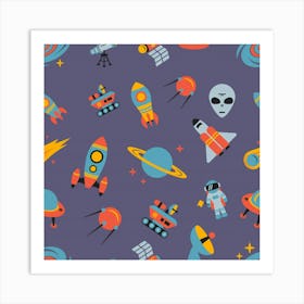 Spaceships And Rockets Art Print