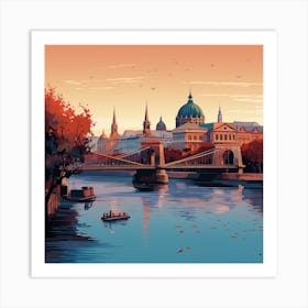 City In Vector Art Art Print