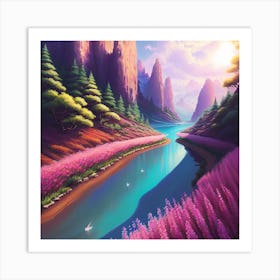 River In The Mountains 16 Art Print