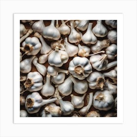 Frame Created From Garlic On Edges And Nothing In Middle Haze Ultra Detailed Film Photography Li (5) Art Print