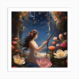 Girl Playing The Violin Art Print