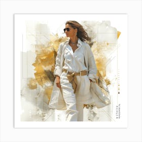 Woman In White Art Print