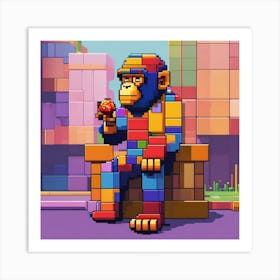 Rubics Monkey Art Print