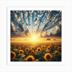 Sunflowers In The Sky 1 Art Print