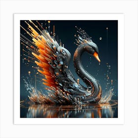 Abstract Swan Art Print