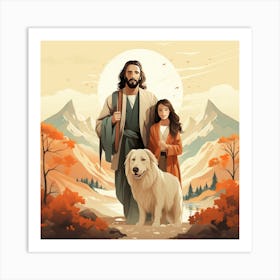 Jesus And His Family Art Print