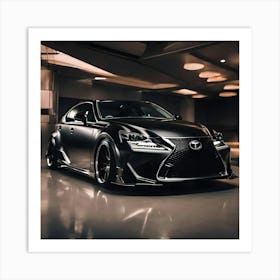 Beautiful Black Toyota Lexus With Full Body Kit Art Print