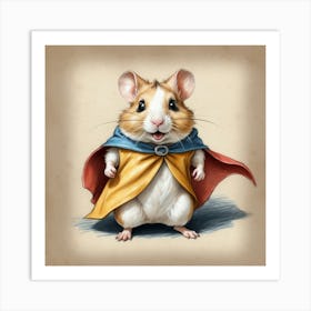 Hamster In Cape 2 Art Print