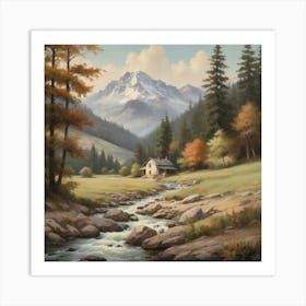 Cabin In The Mountains art print 1 Art Print