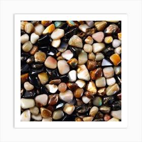 Onyx Pebbles Pattern Art Print