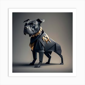 Black And Gold Dog Art Print