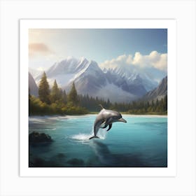 Dolphin Jumping In The Water Art Print