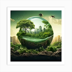 Planet Earth art print Art Print