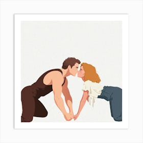 Kissing Couple Art Print