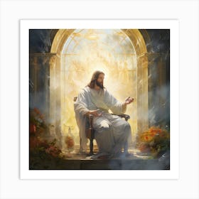 Jesus In The Window Art Print