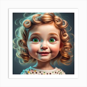 Little Girl With Green Eyes Art Print