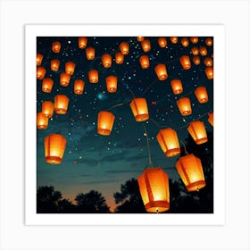 Default Wish Lanterns For Love Art Print 3 Art Print